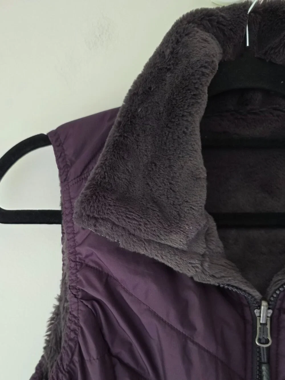 The North Face Mossbud Insulated Reversible Vest Purple | Small | EUC Soft Fuzzy